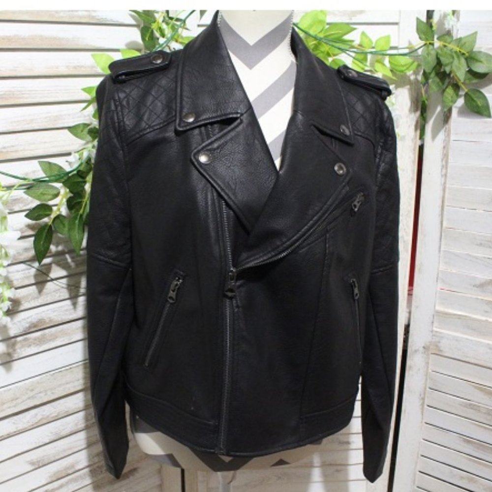 American Eagle Outfitters black faux leather Jacket